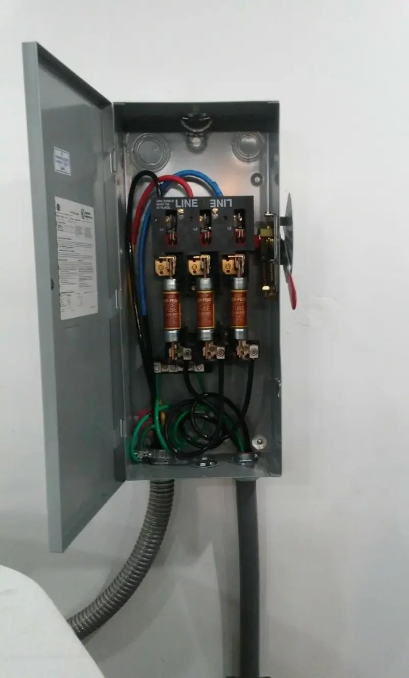 Three-phase disconnect switch installed for Electrical Wiring & Rewiring in Wolverine Lake